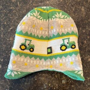 John Deere Kids Green and Gray Tractor Beanie